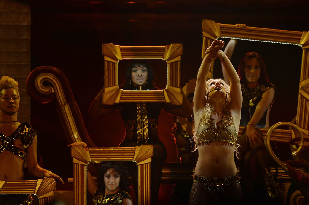 US singer Britney Spears performing Live
US singer Britney Spears
 performing live.